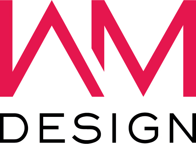 iam design logo rojo y negro